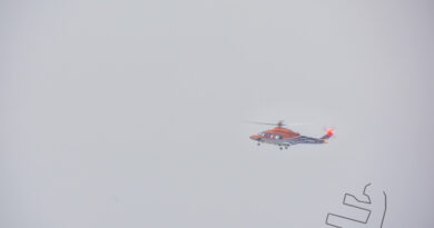 Na lange tijd weer een helikopter op heliport Eemshaven
